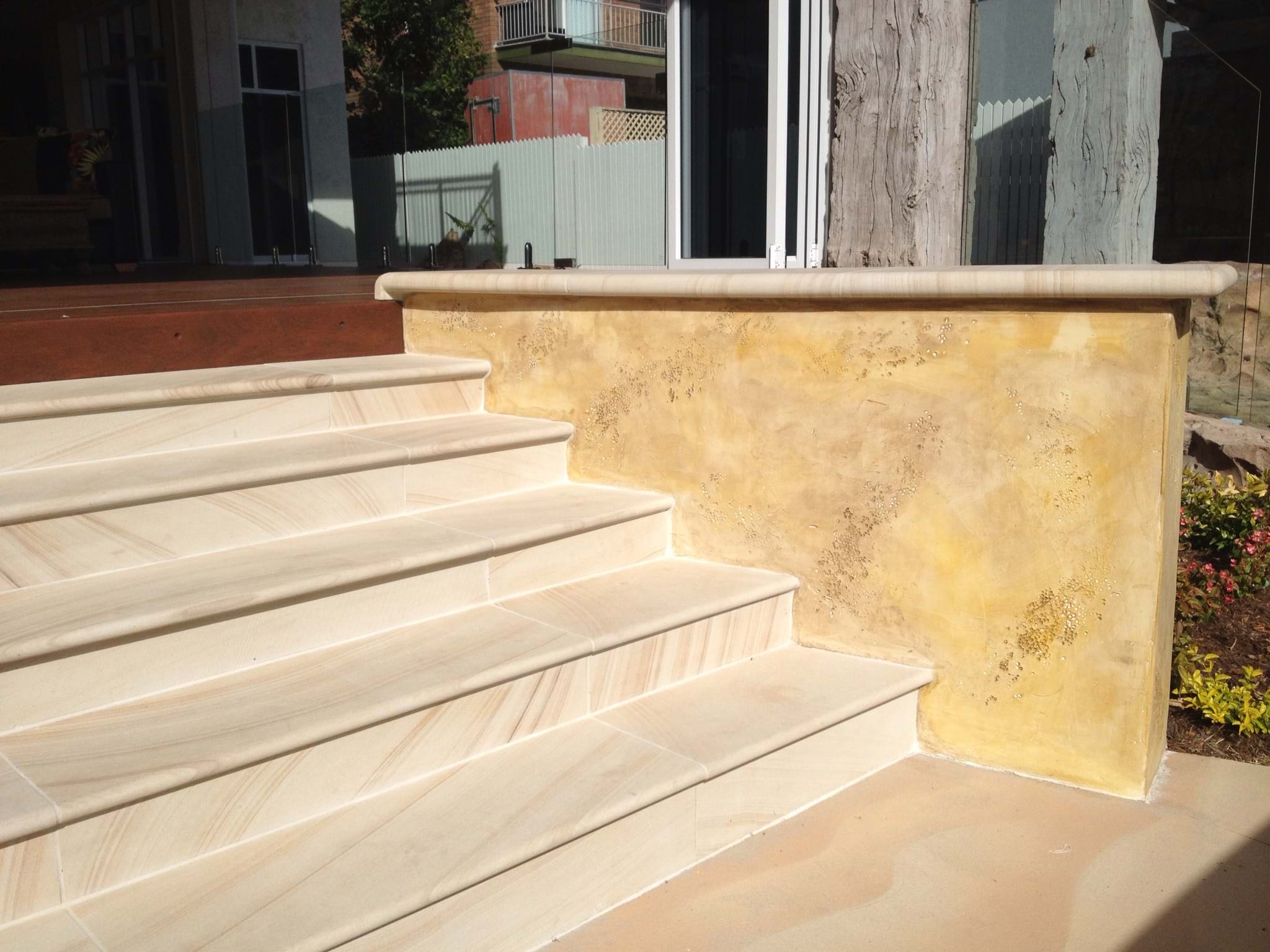 Australian Sandstone honed bullnose steps