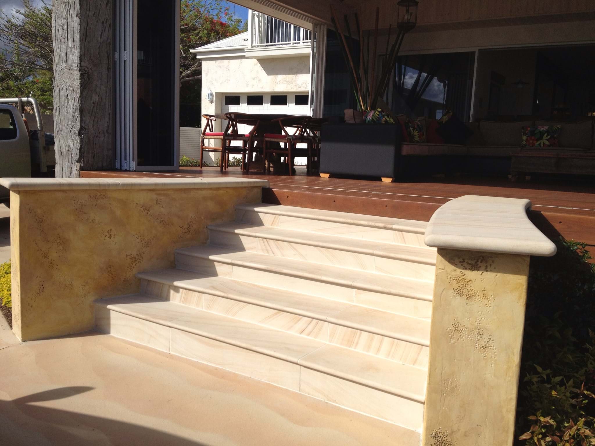 Australian Sandstone honed bullnose steps