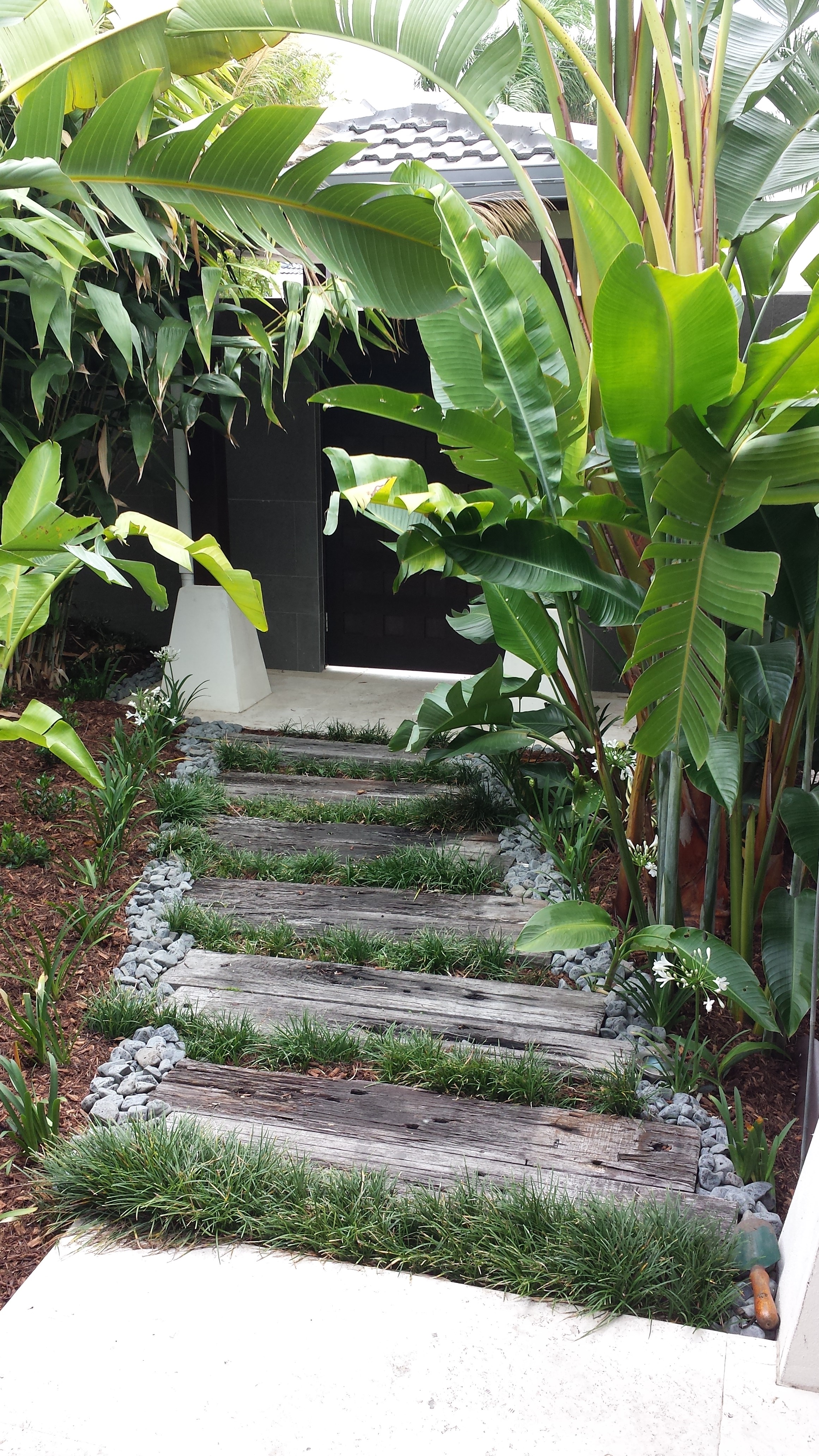 Concrete sleepers with Mondo grass